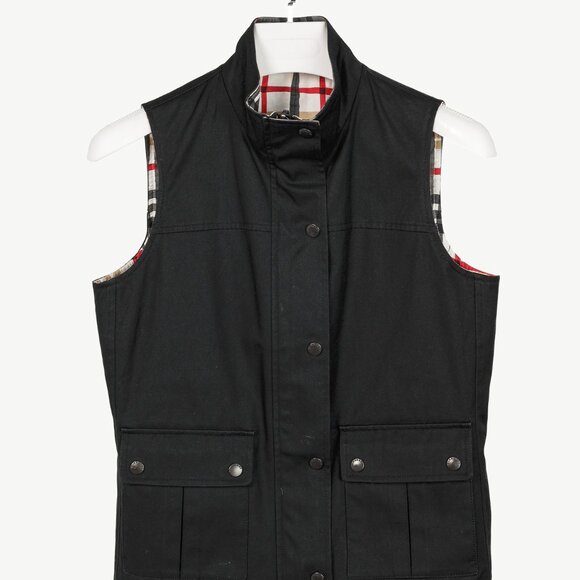 Burberry Reversible Black & White-Check Cotton Vest